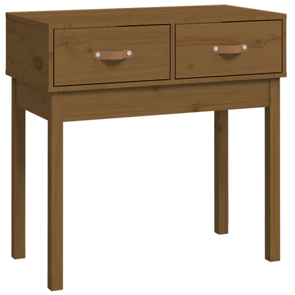 Console Table Honey Brown 76.5x40x75 cm Solid Wood Pine