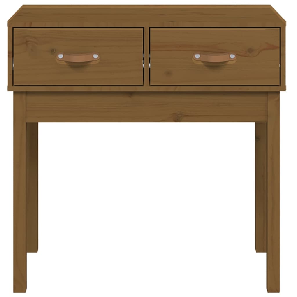 Console Table Honey Brown 76.5x40x75 cm Solid Wood Pine