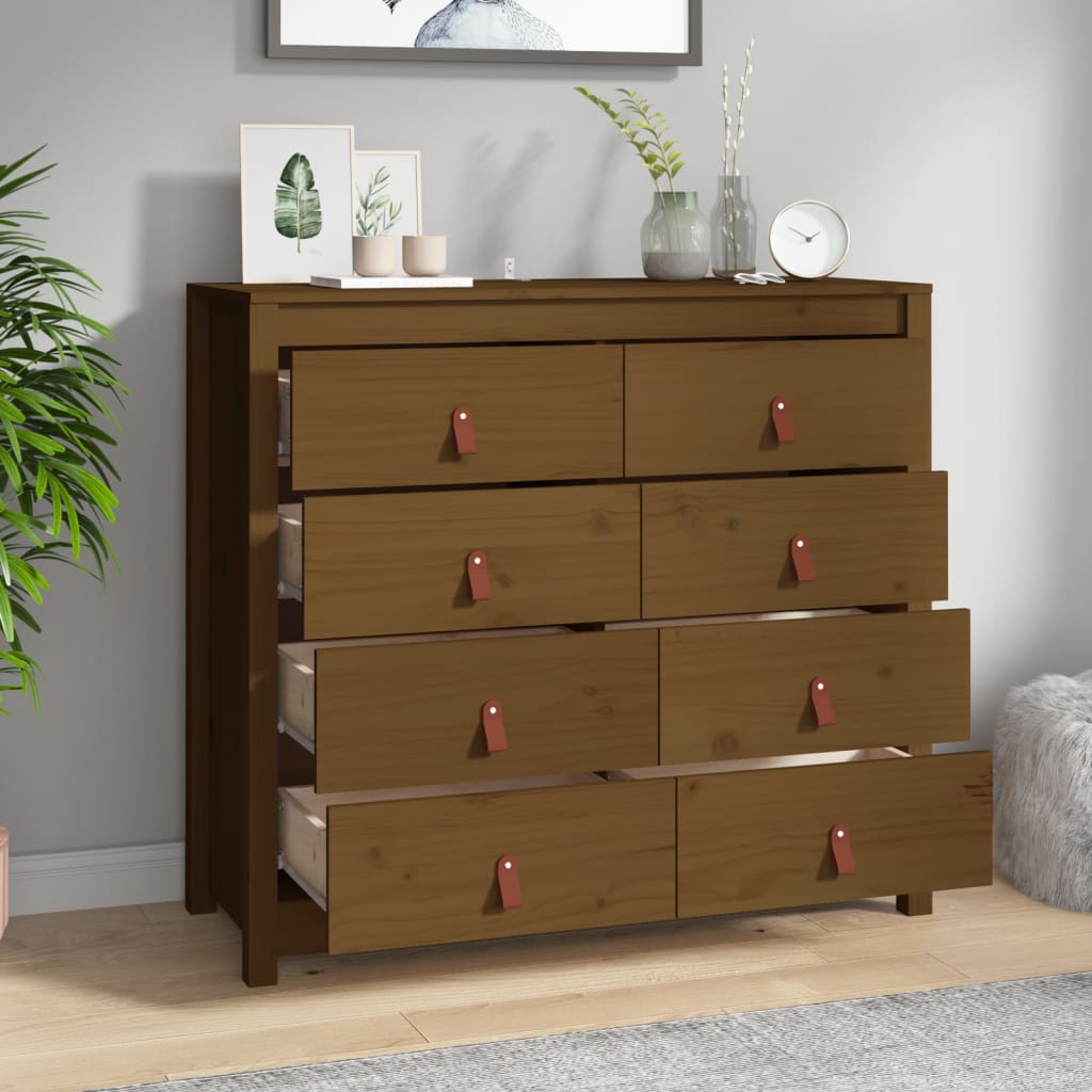 Side Cabinet Honey Brown 100x40x90 cm Solid Wood Pine