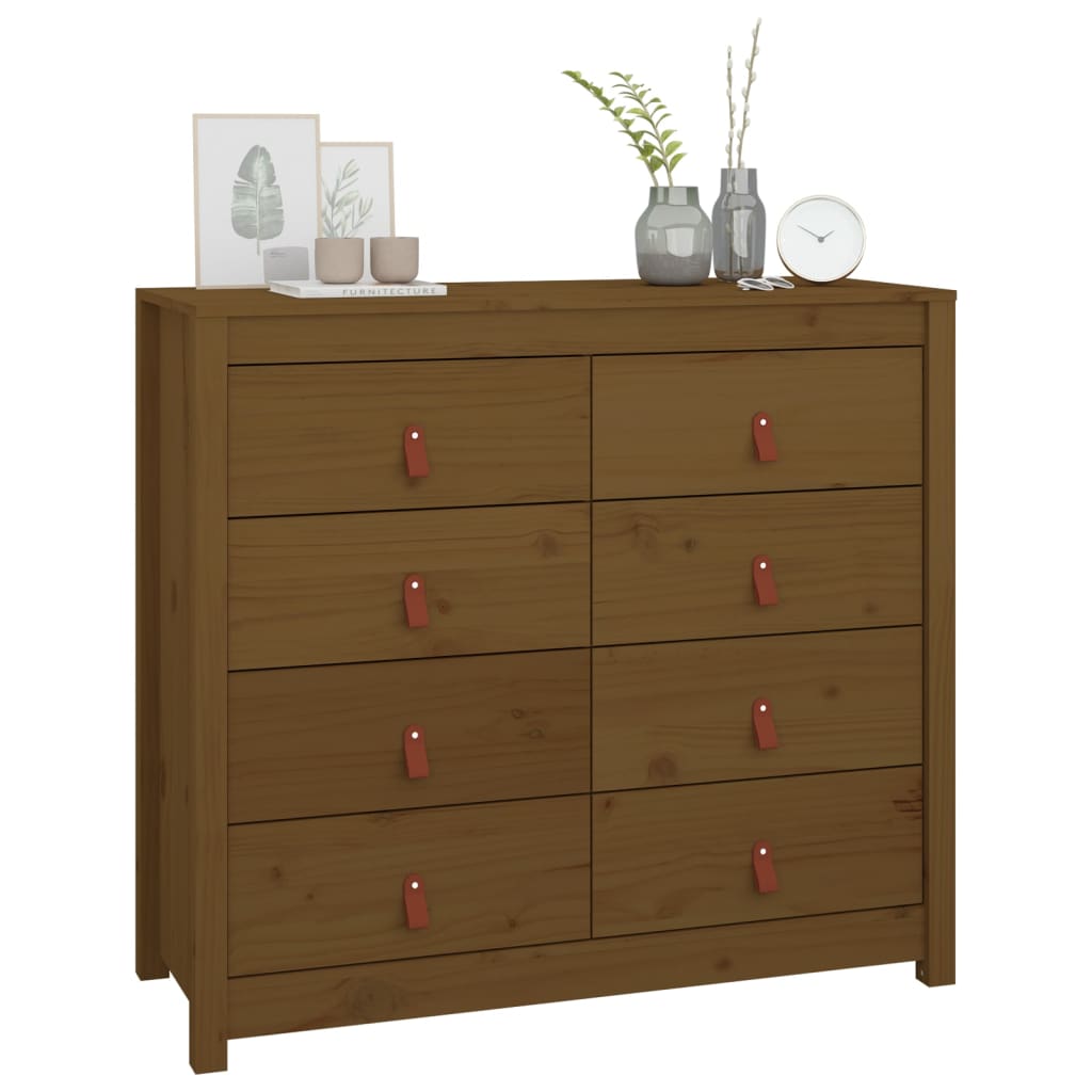 Side Cabinet Honey Brown 100x40x90 cm Solid Wood Pine