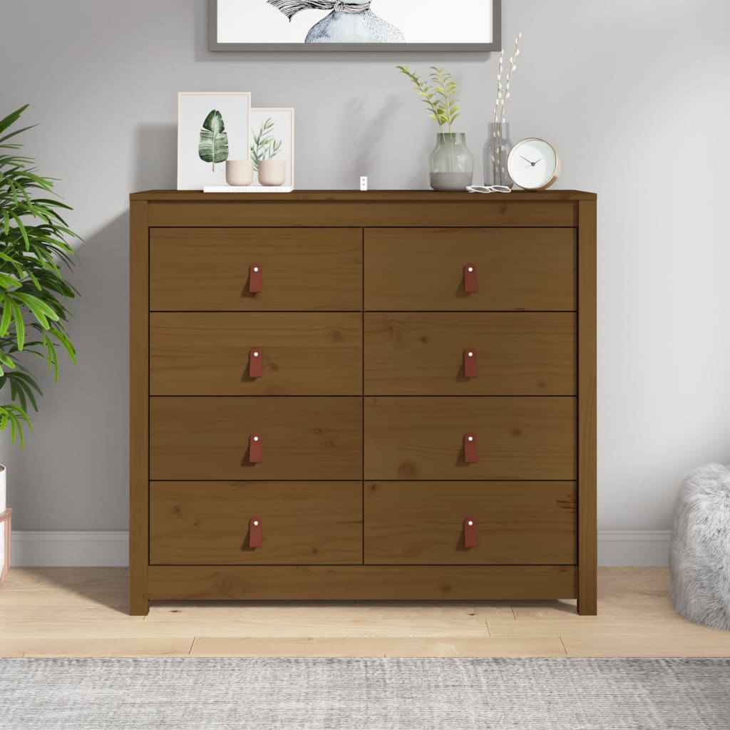 Side Cabinet Honey Brown 100x40x90 cm Solid Wood Pine