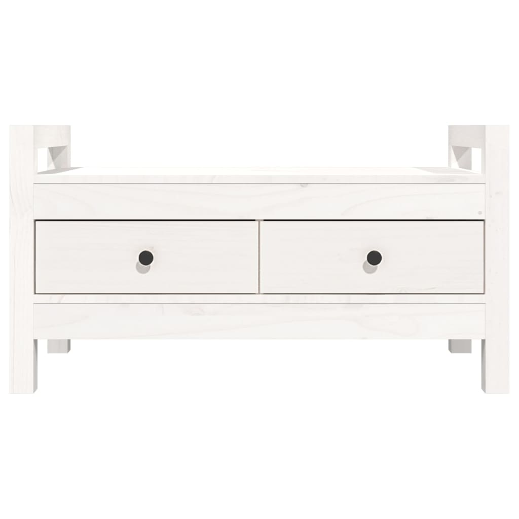 Hall Bench White 80x40x43 cm Solid Wood Pine