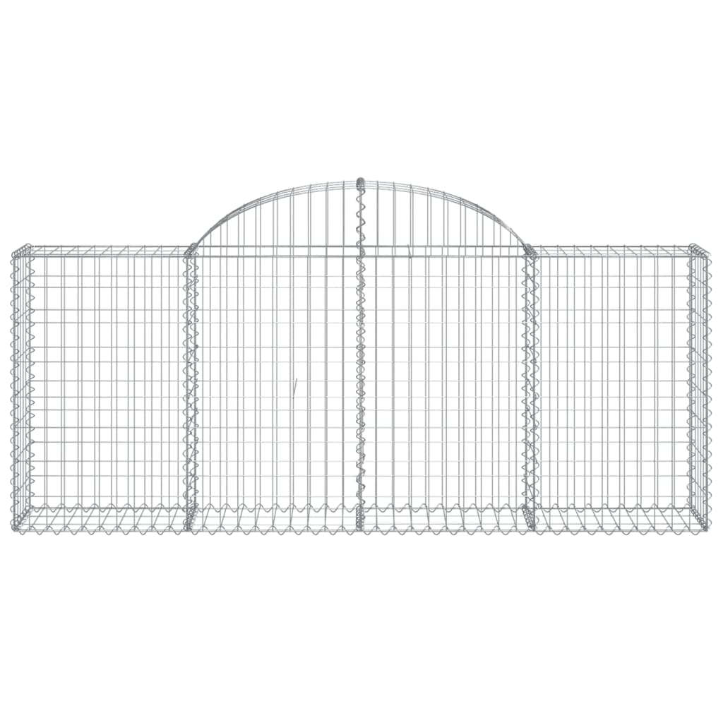 Arched Gabion Baskets 5 pcs 200x30x80/100 cm Galvanised Iron