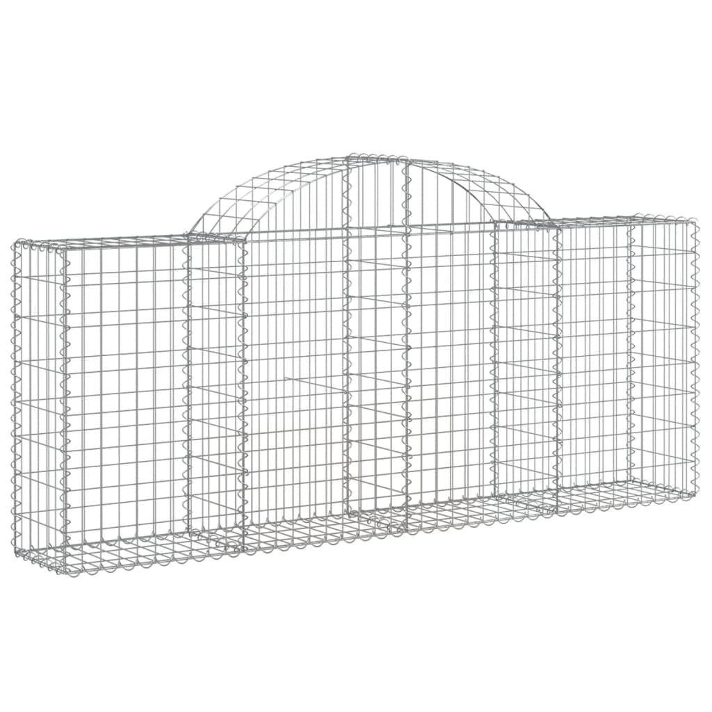 Arched Gabion Baskets 7 pcs 200x30x80/100 cm Galvanised Iron
