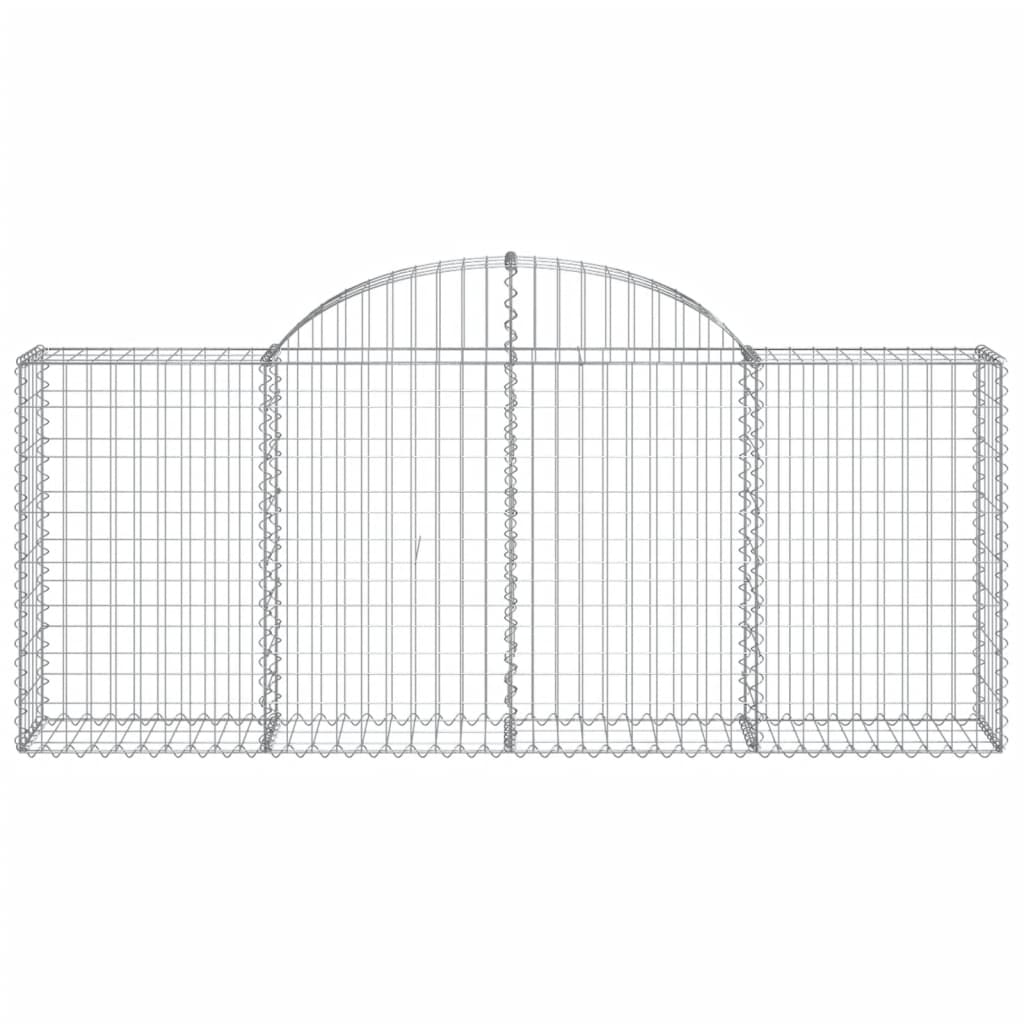 Arched Gabion Baskets 7 pcs 200x30x80/100 cm Galvanised Iron