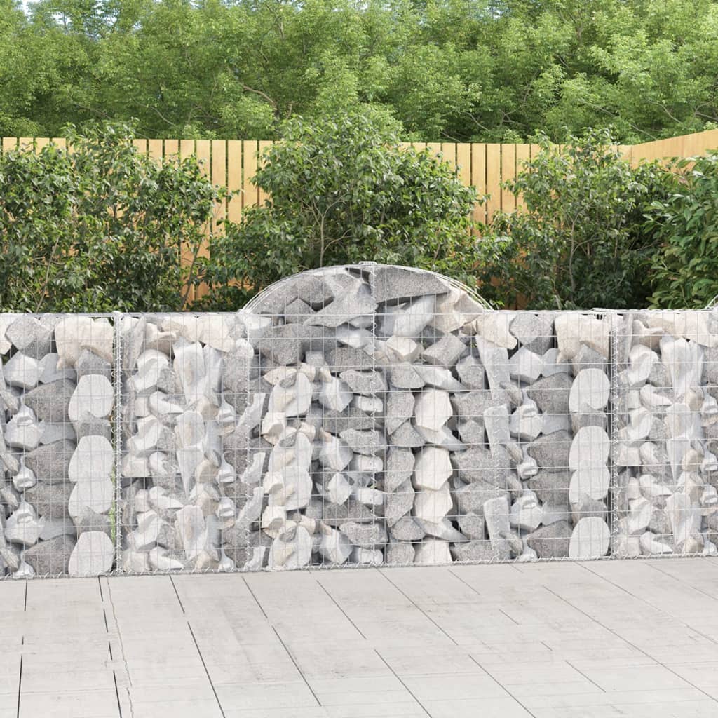 Arched Gabion Baskets 18 pcs 200x30x100/120 cm Galvanised Iron