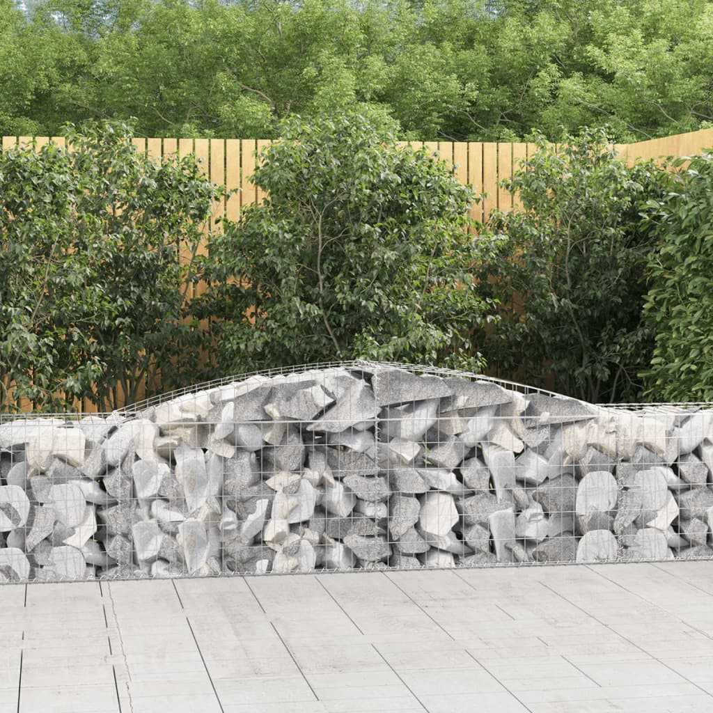 Arched Gabion Baskets 5 pcs 400x50x60/80 cm Galvanised Iron