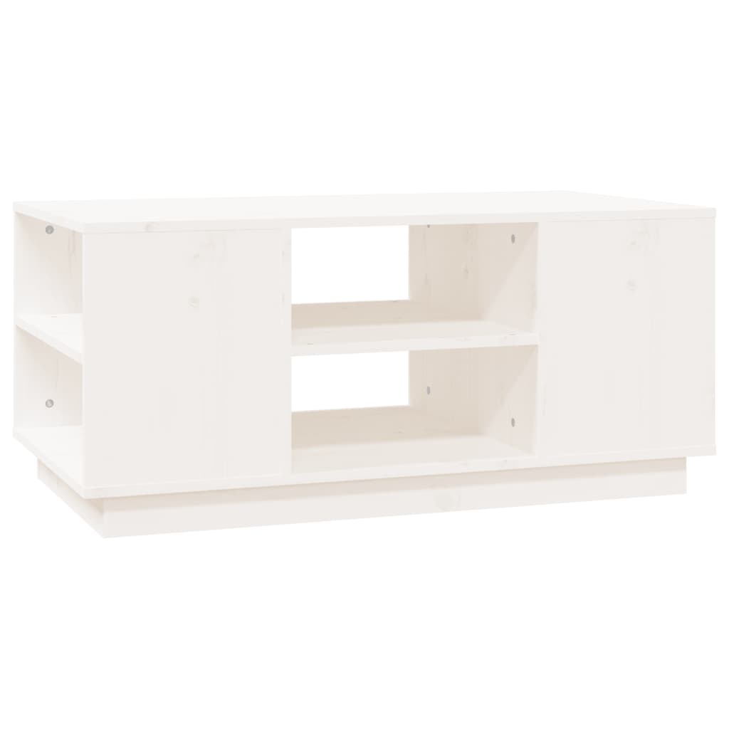 Coffee Table White 90x49x40.5 cm Solid Wood Pine