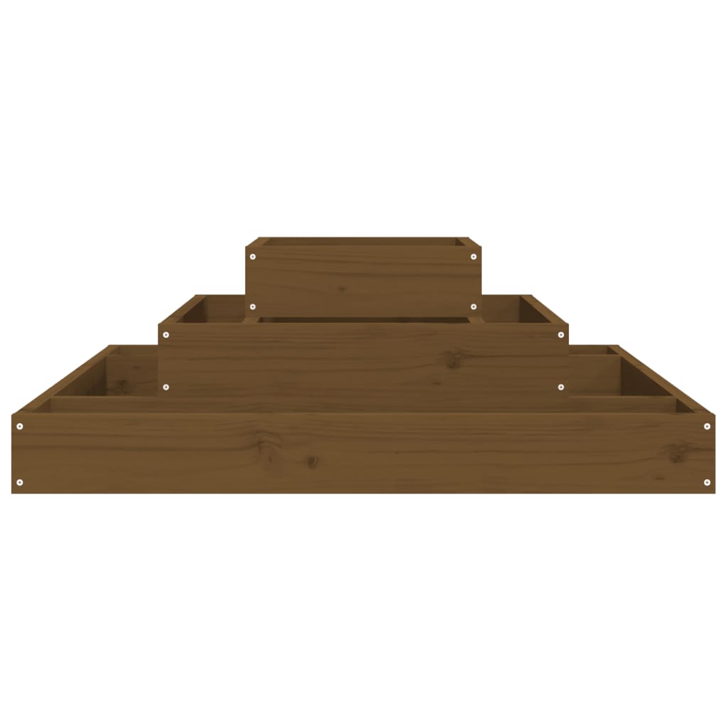 Planter Honey Brown 80x80x27 cm Solid Wood Pine