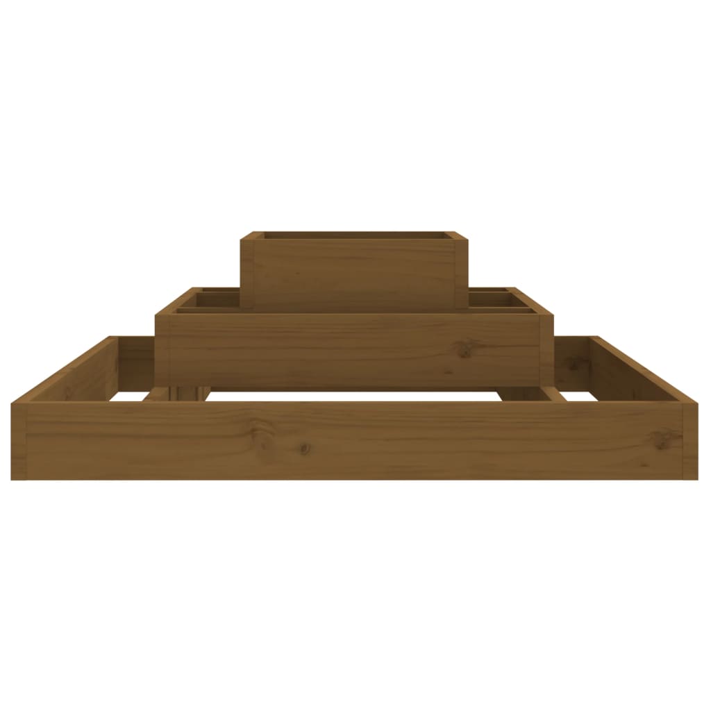 Planter Honey Brown 80x80x27 cm Solid Wood Pine