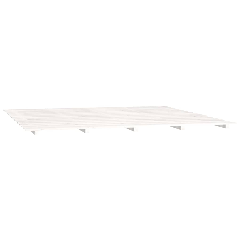 Bed Frame without Mattress White 160x200 cm Solid Wood Pine