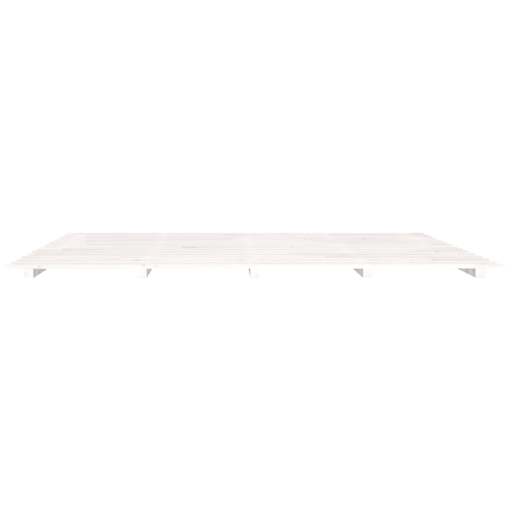 Bed Frame without Mattress White 160x200 cm Solid Wood Pine