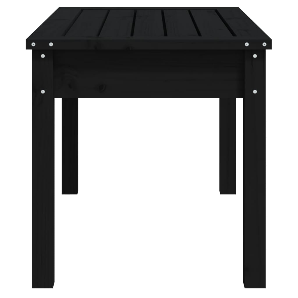 Garden Bench Black 80x44x45 cm Solid Wood Pine