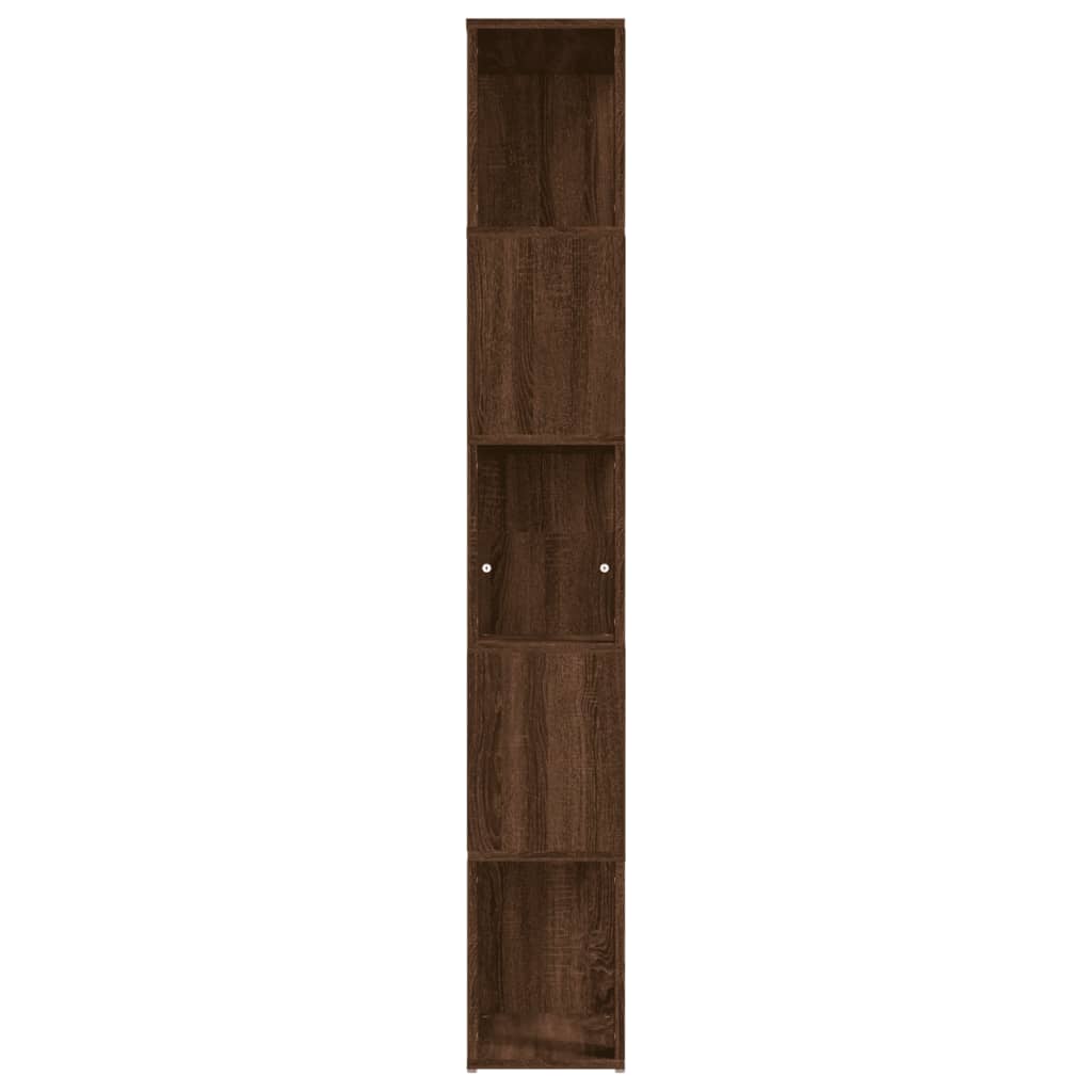 Book Cabinet Brown Oak 45x24x160 cm Engineered Wood