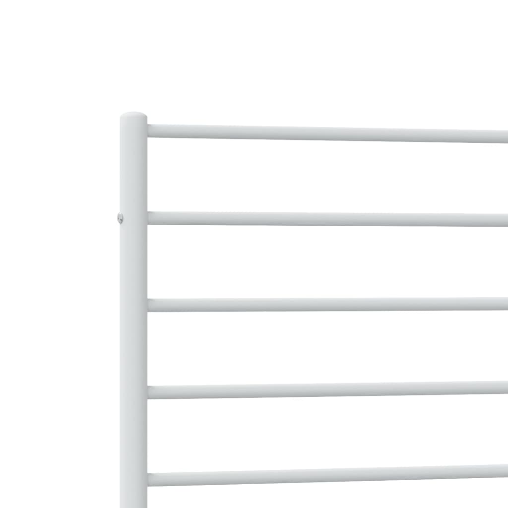 Metal Bed Frame without Mattress with Headboard White 90x190cm
