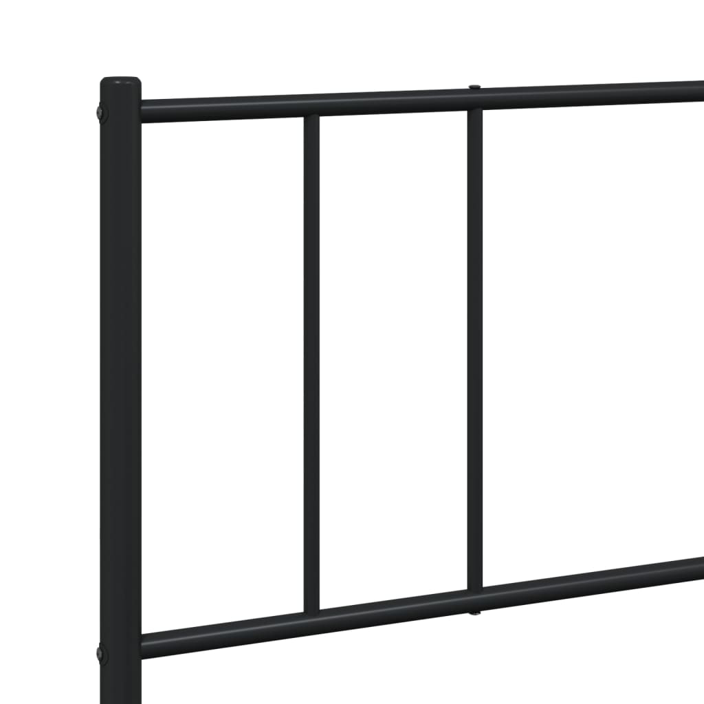 Metal Bed Frame without Mattress with Headboard Black 200x200cm