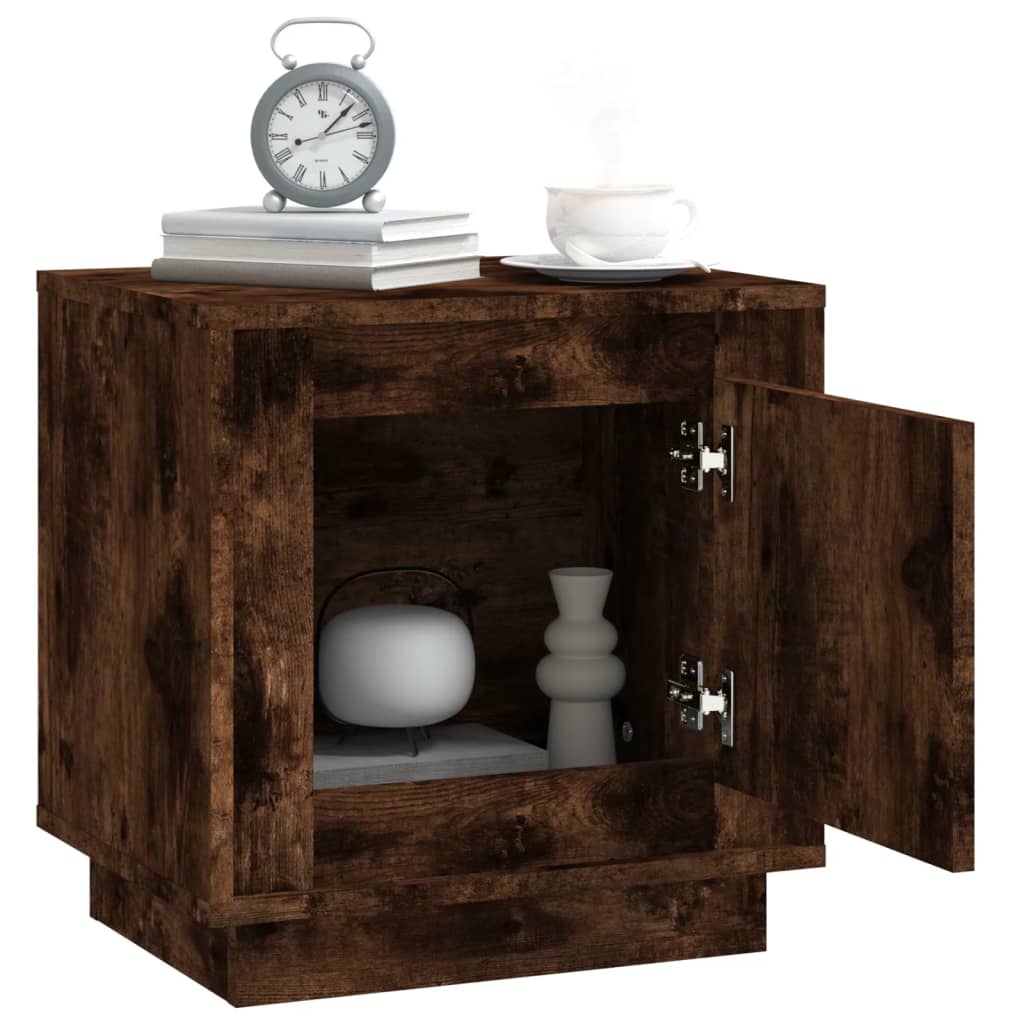 Bedside Cabinet Smoked Oak 44x35x45 cm Engineered Wood