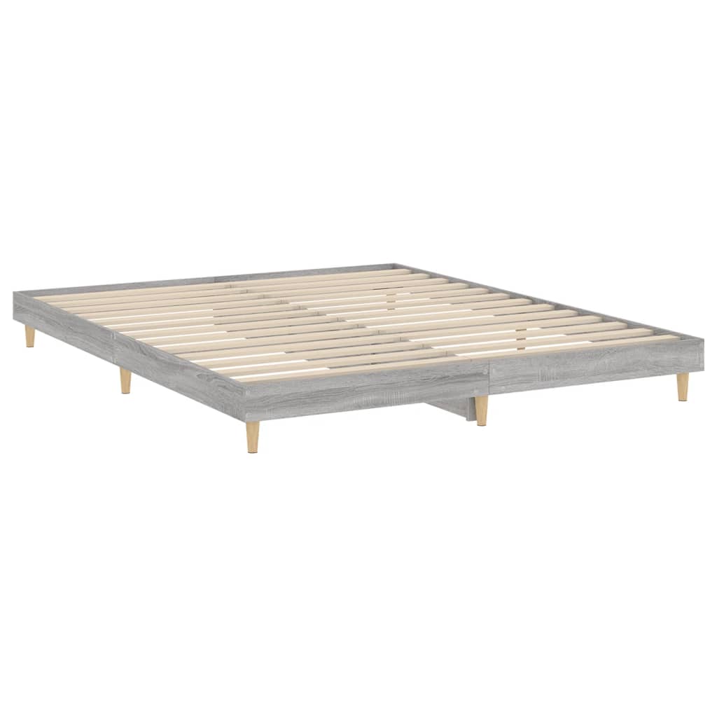 Bed Frame without Mattress Grey Sonoma 200x200 cm Engineered Wood