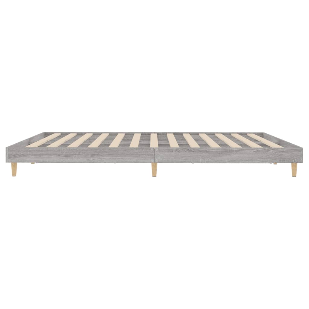 Bed Frame without Mattress Grey Sonoma 200x200 cm Engineered Wood