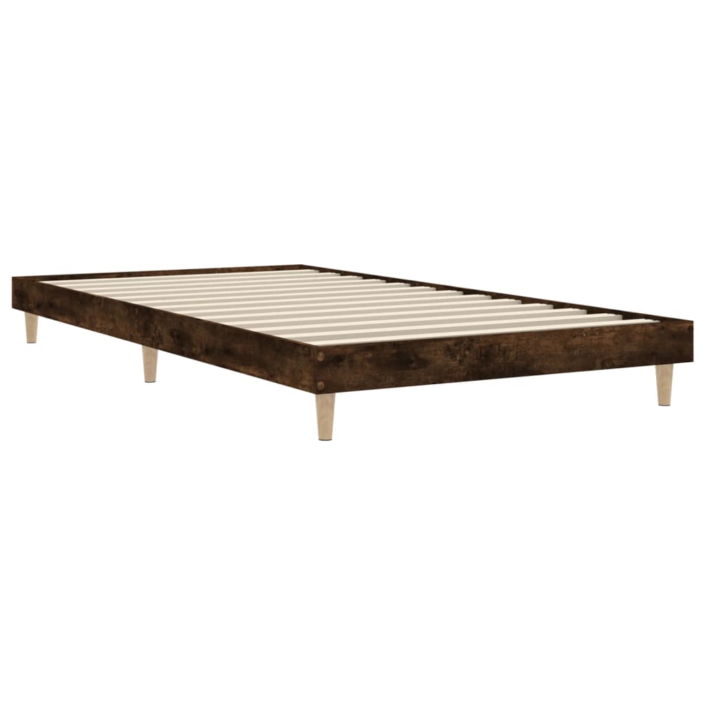 Bed Frame without Mattress Smoked Oak 90x200 cm Engineered Wood