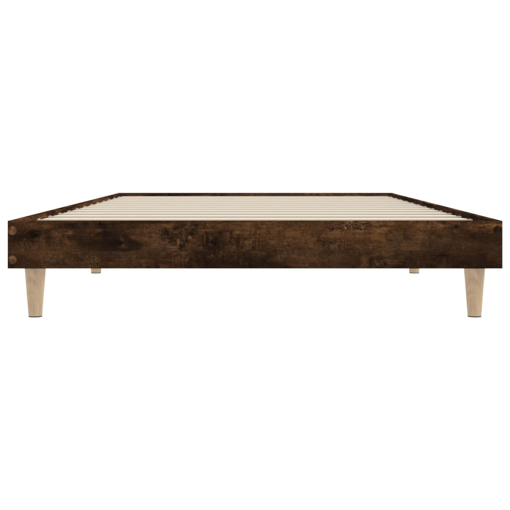 Bed Frame without Mattress Smoked Oak 90x200 cm Engineered Wood