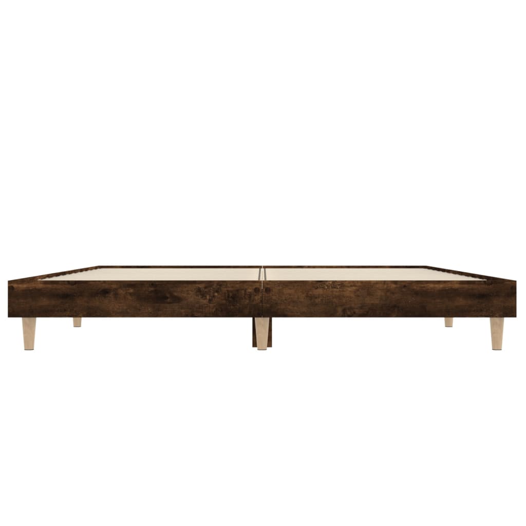 Bed Frame without Mattress Smoked Oak 120x190 cm Small Double Engineered Wood