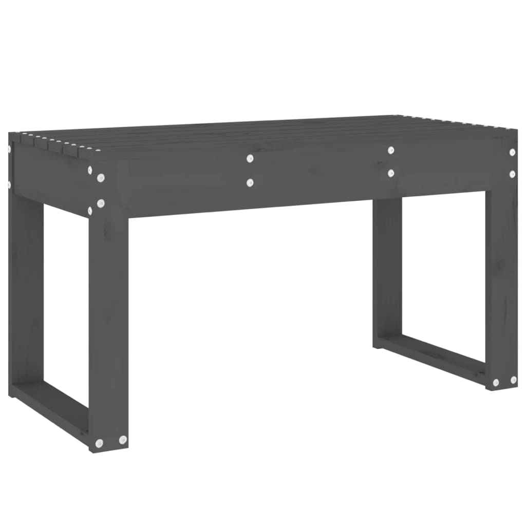 Garden Bench Grey 80x38x45 cm Solid Wood Pine