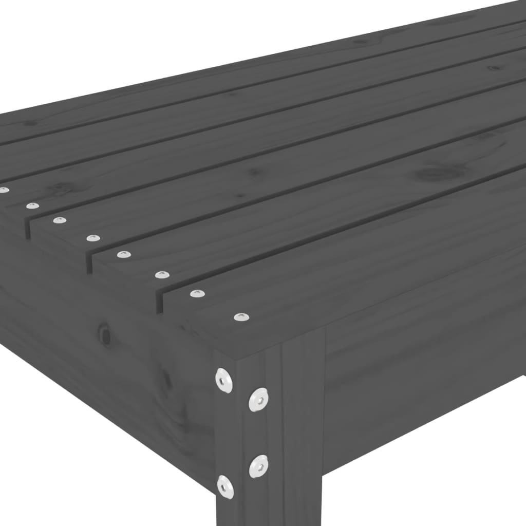 Garden Bench Grey 80x38x45 cm Solid Wood Pine