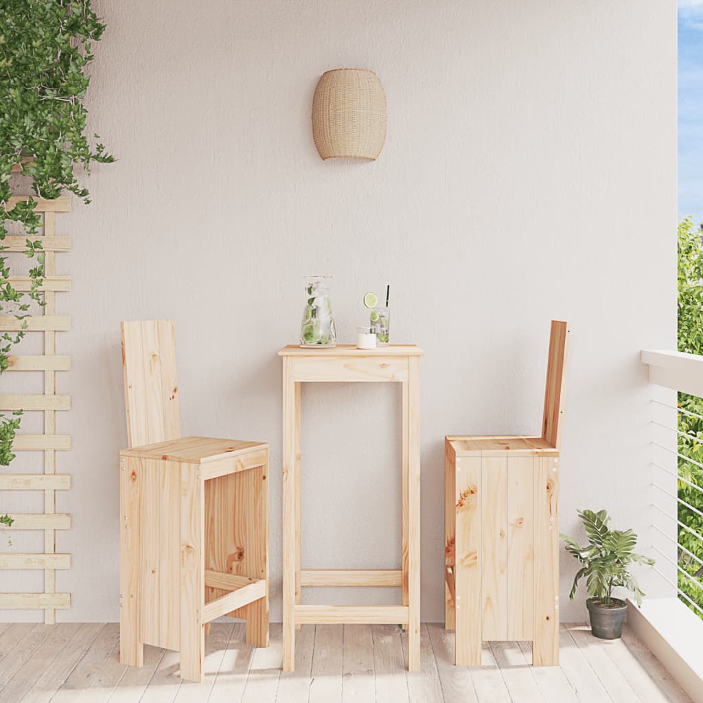 Bar Stools 2 pcs 40x42x120 cm Solid Wood Pine