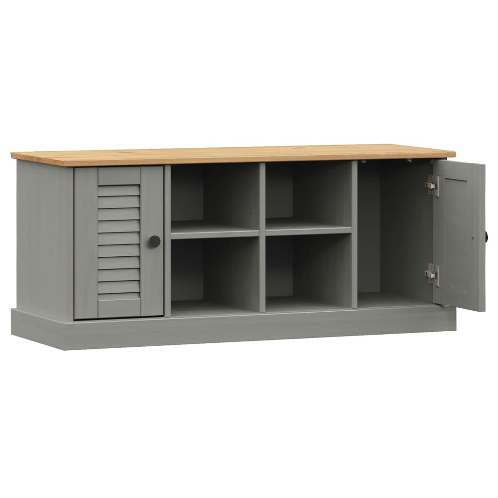 Shoe Bench VIGO Grey 106x35x45 cm Solid Wood Pine
