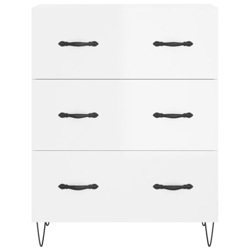 Sideboard High Gloss White 69.5x34x90 cm Engineered Wood