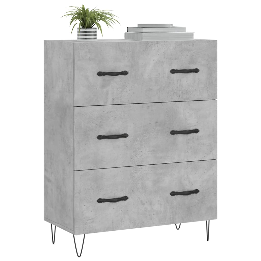 Sideboard Concrete Grey 69.5x34x90 cm Engineered Wood