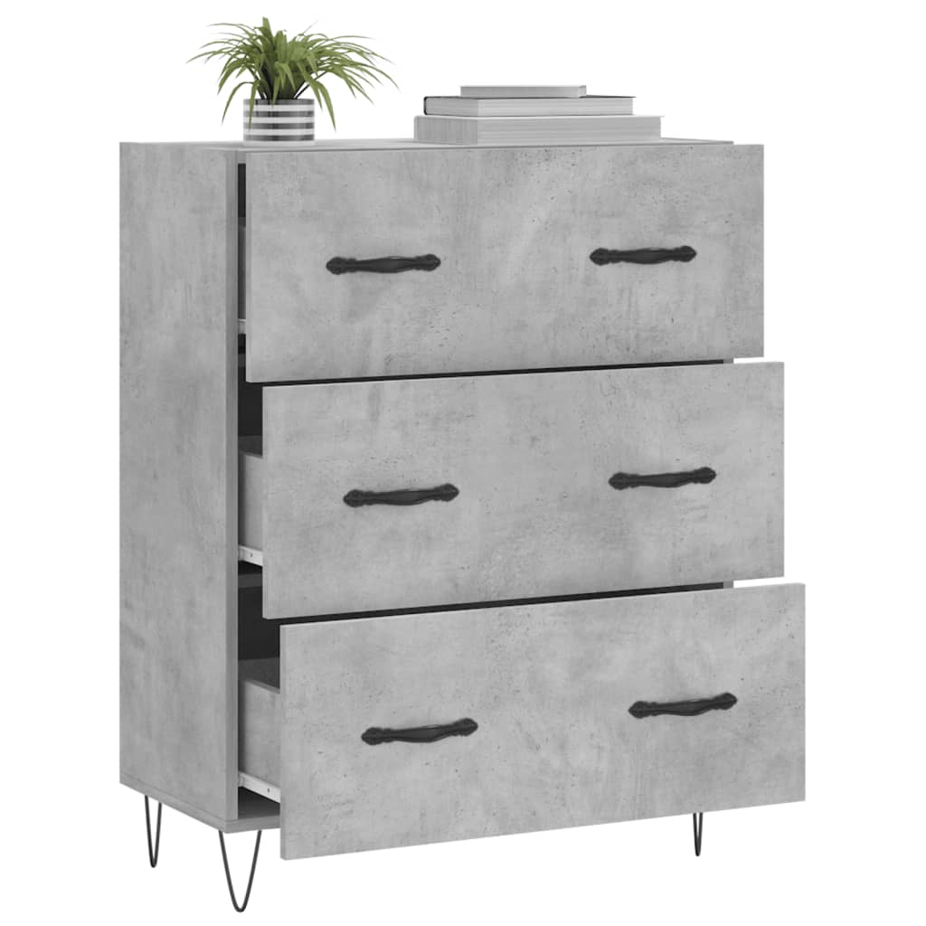 Sideboard Concrete Grey 69.5x34x90 cm Engineered Wood
