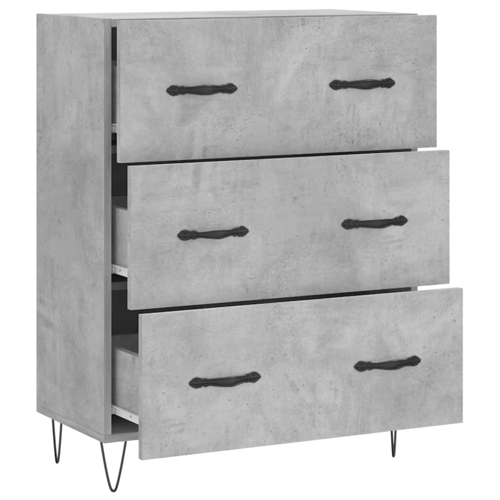 Sideboard Concrete Grey 69.5x34x90 cm Engineered Wood