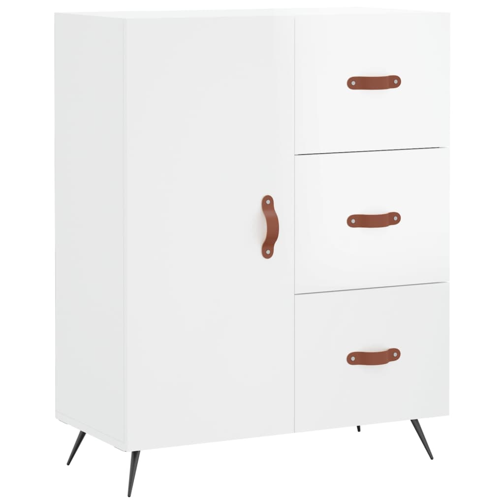 Sideboard High Gloss White 69.5x34x90 cm Engineered Wood