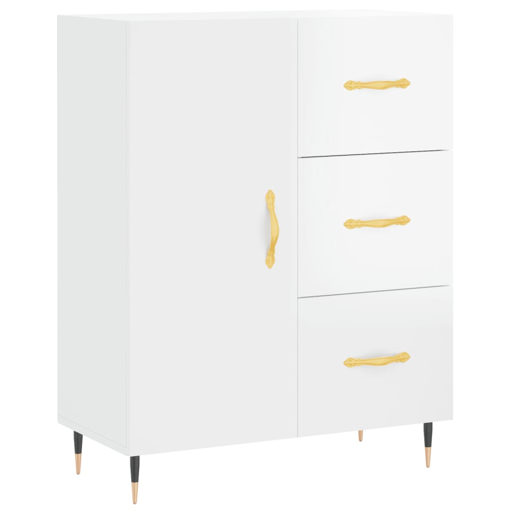Sideboard High Gloss White 69.5x34x90 cm Engineered Wood