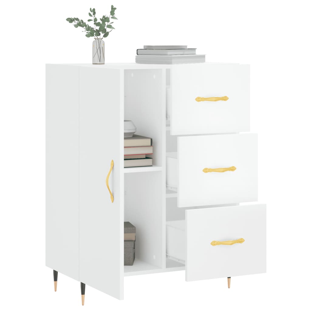 Sideboard High Gloss White 69.5x34x90 cm Engineered Wood