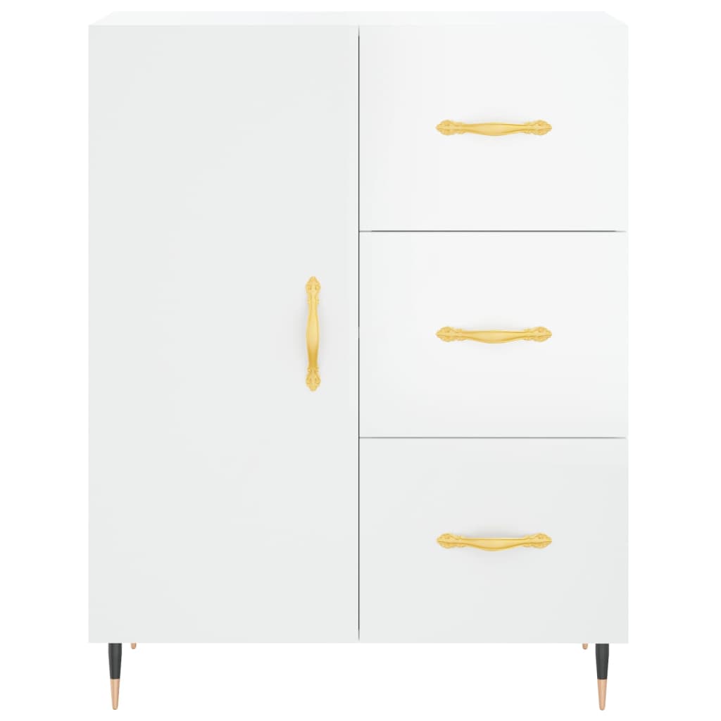 Sideboard High Gloss White 69.5x34x90 cm Engineered Wood