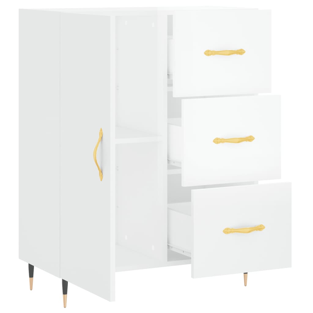 Sideboard High Gloss White 69.5x34x90 cm Engineered Wood