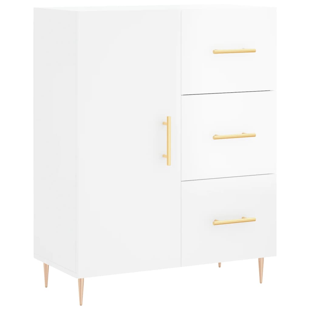 Sideboard High Gloss White 69.5x34x90 cm Engineered Wood