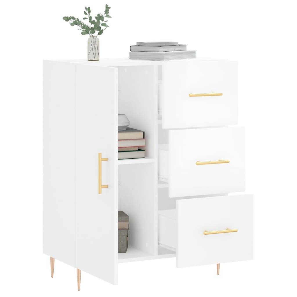 Sideboard High Gloss White 69.5x34x90 cm Engineered Wood