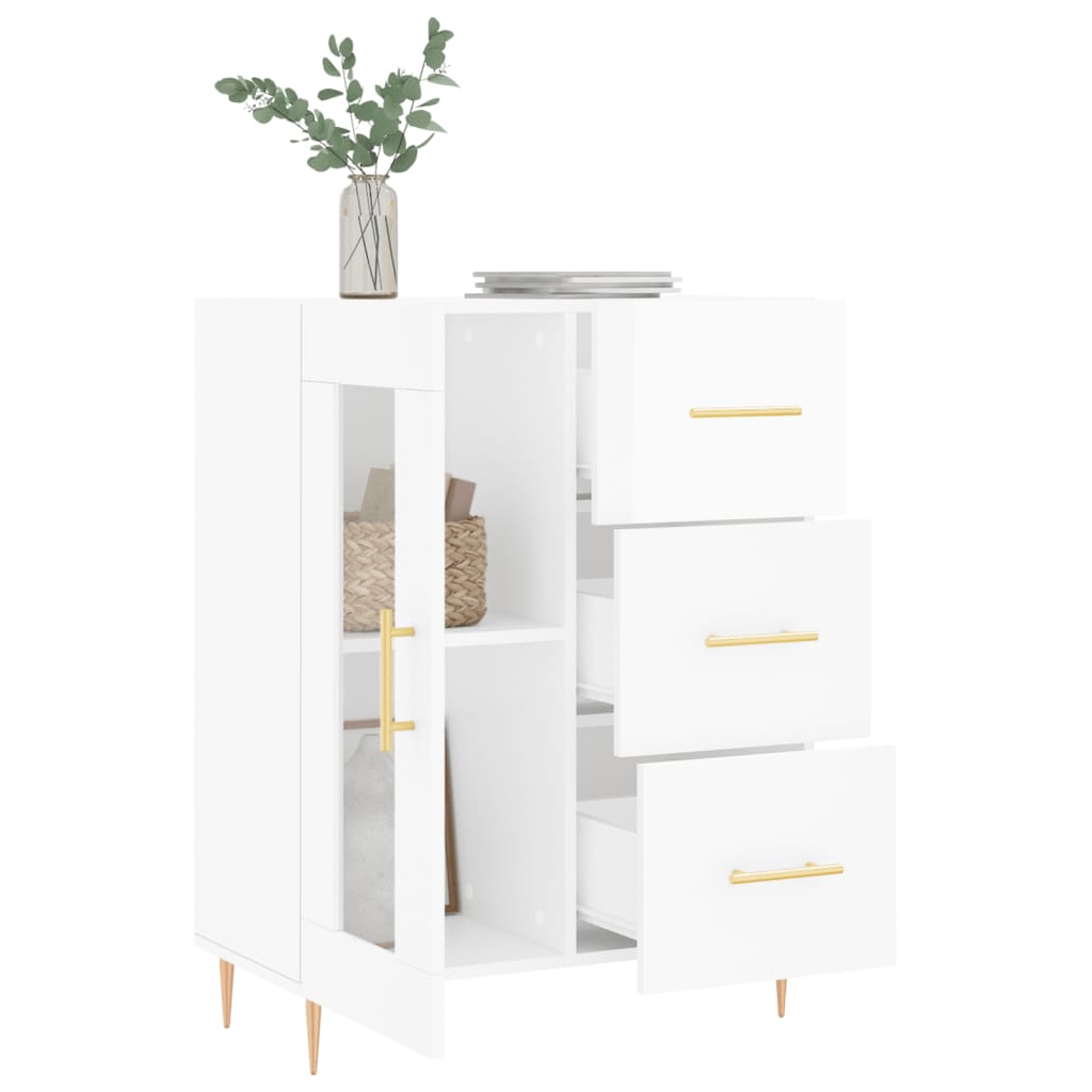Sideboard High Gloss White 69.5x34x90 cm Engineered Wood