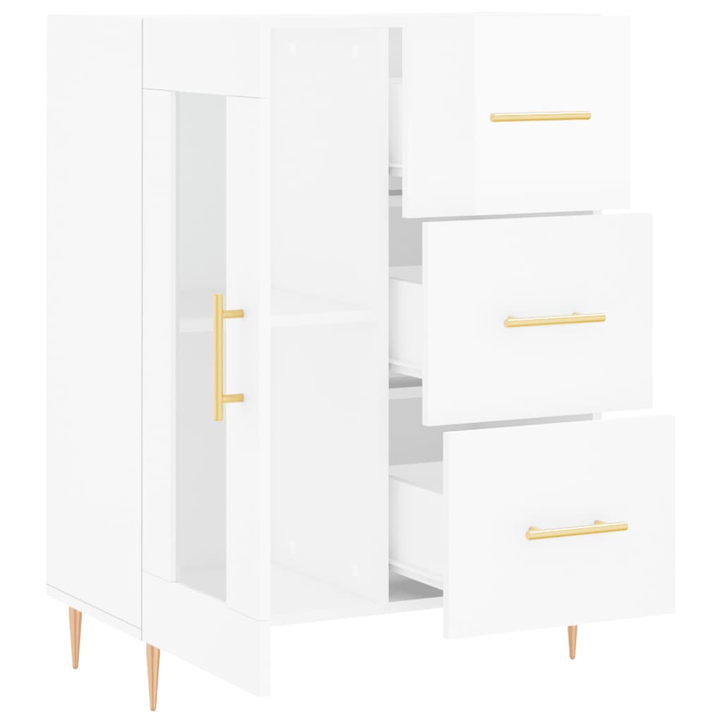 Sideboard High Gloss White 69.5x34x90 cm Engineered Wood