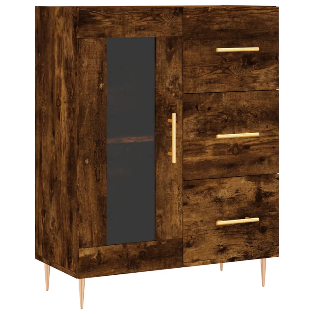 Sideboard Smoked Oak 69.5x34x90 cm Engineered Wood