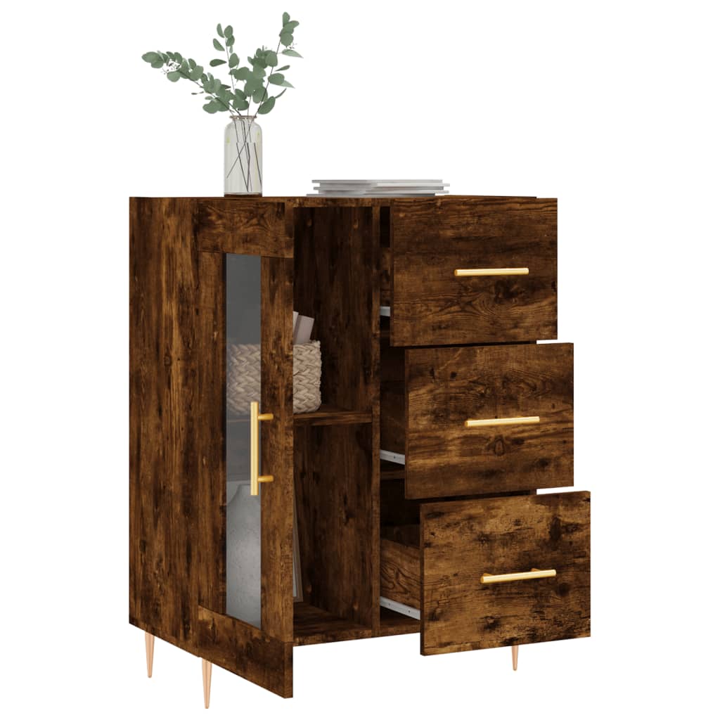 Sideboard Smoked Oak 69.5x34x90 cm Engineered Wood