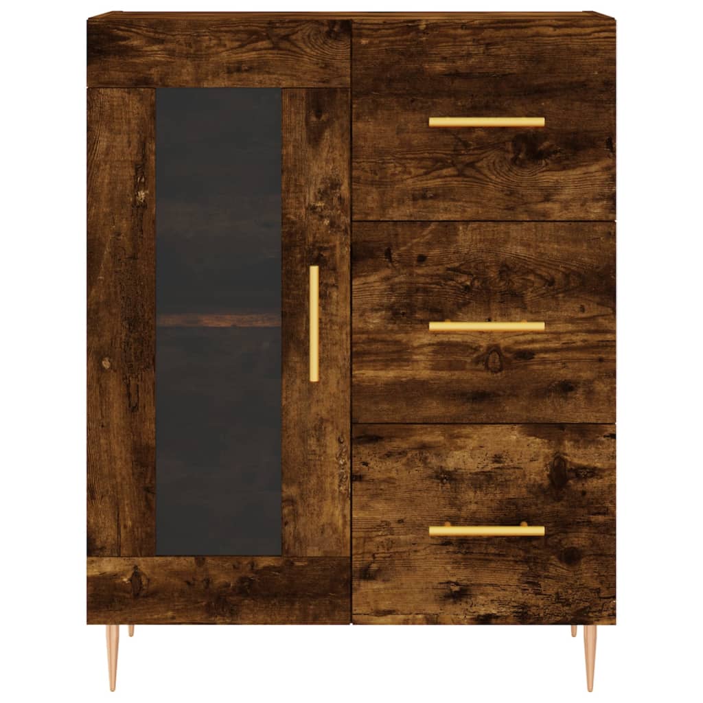 Sideboard Smoked Oak 69.5x34x90 cm Engineered Wood