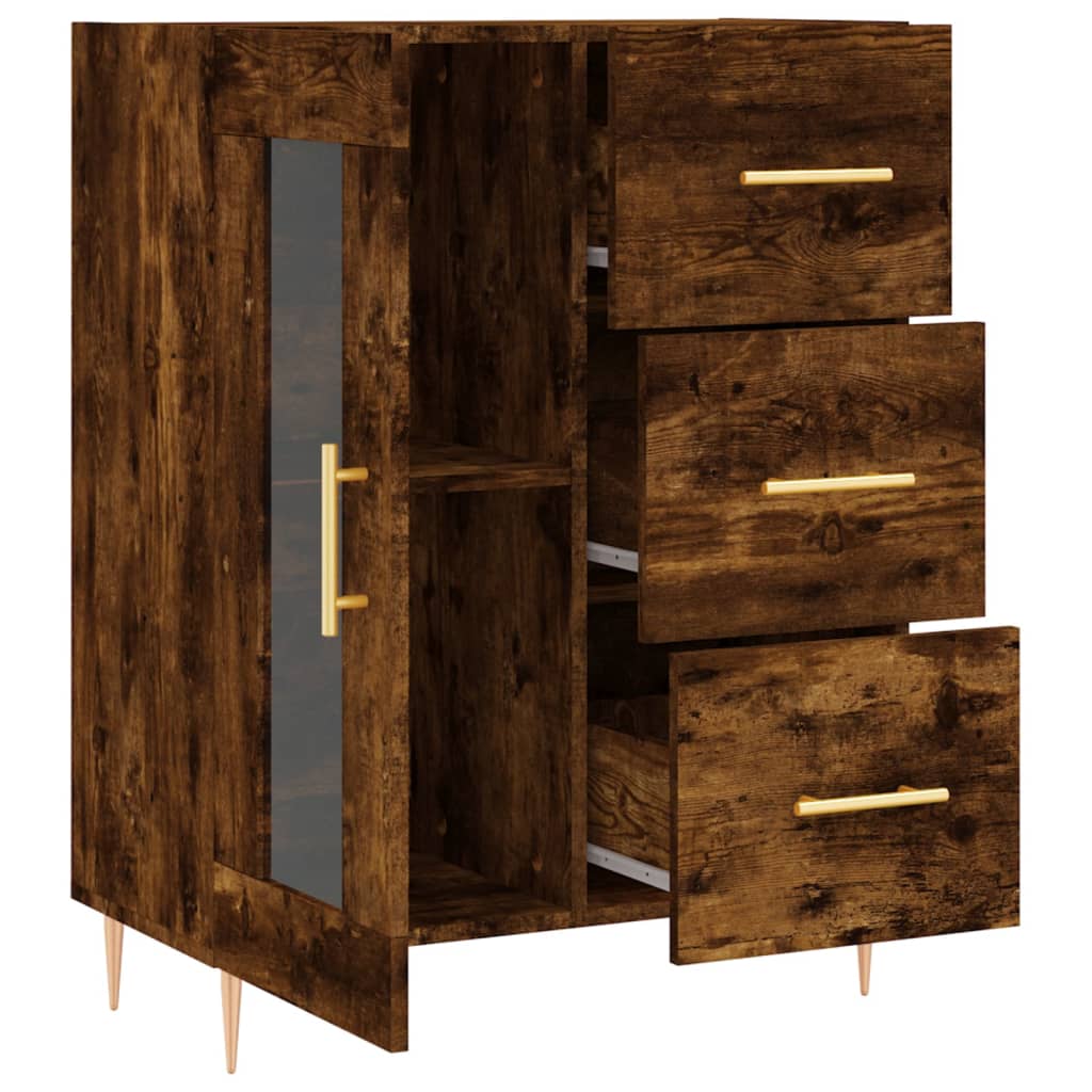 Sideboard Smoked Oak 69.5x34x90 cm Engineered Wood