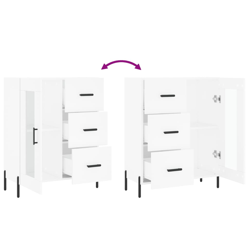 Sideboard White 69.5x34x90 cm Engineered Wood