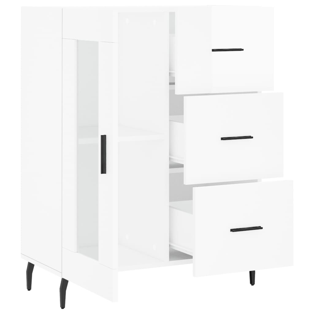 Sideboard High Gloss White 69.5x34x90 cm Engineered Wood