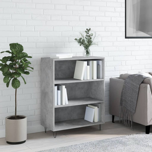 Bookcase Concrete Grey 69.5x32.5x90 cm Engineered Wood